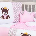 Ver imagem 3 de Kit Berço 11 Peças Menina Ursa Rainha Rosa com Cobre Leito