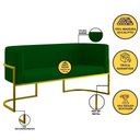 Ver imagem 6 de Sofá Namoradeira 2 Lugares Moderna Base Metal Gold Balaqui Verde Verde