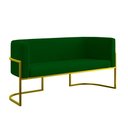 Ver imagem 1 de Sofá Namoradeira 2 Lugares Moderna Base Metal Gold Balaqui Verde Verde