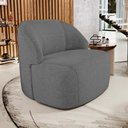 Ver imagem 2 de Kit 02 Poltronas Decorativas Kaya Orgânica Linho Cinza Escuro - Desk Design