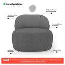 Ver imagem 3 de Kit 02 Poltronas Decorativas Kaya Orgânica Linho Cinza Escuro - Desk Design