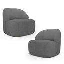Ver imagem 1 de Kit 02 Poltronas Decorativas Kaya Orgânica Linho Cinza Escuro - Desk Design