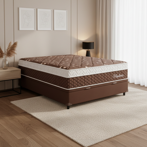 Cama Box Baú Casal Colchão Casal Montana Molas Ensacadas 138x188x33cm