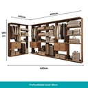 Ver imagem 4 de Guarda-Roupas Closet Modulado Alasca 420cm 7 Peças com 6 Gavetas e Cabideiros Freijó Carraro