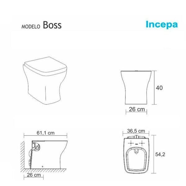 Assento Sanitário Poliéster para Louça Boss (incepa) Super Luxo Cromado (reb. Oculto) Champagne - 3