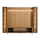 Ver imagem 7 de Estante para TV Home Theater 85" 100% MDF 291cm 2 Cristaleiras Vidro Reflecta LED Interno Carvalho