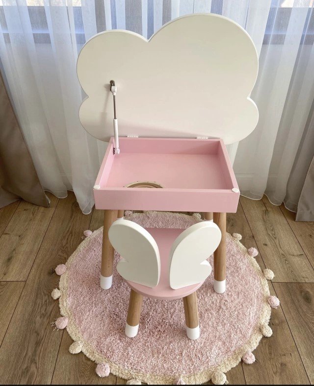 Conjunto de Mesa com Baú com 2 Cadeiras Infantil Borboleta - 2