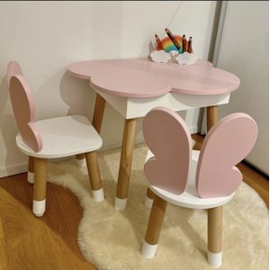 Conjunto de Mesa com Baú com 2 Cadeiras Infantil Borboleta