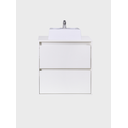 Ver mais imagens de Gabinete para Banheiro com Cuba e Espelheira 60cm Mdf Branco Dubai - On Móveis