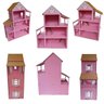 Casa Casinha Polly Pocket Pintada com 27 Móveis ,1 Parque e 1Carro em MDF Cru - 2