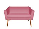 Ver imagem 1 de Namoradeira Decorativa Agatha Suede Rosa 2 Lugares Pés Madeira Mz Decor