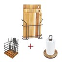 Ver imagem 1 de Kit Mesa 3 Tábuas + Porta Talheres + Porta Papel Toalha