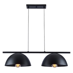 Luminária Pendente Trilho Retro Industrial Montreal para 2 Lâmpadas E27 Bivolt:preto/110v/220v - 1