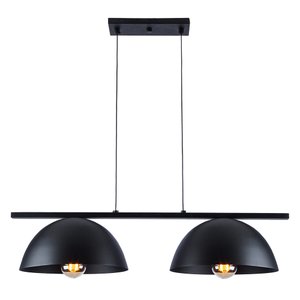 Luminária Pendente Trilho Retro Industrial Montreal para 2 Lâmpadas E27 Bivolt:preto/110v/220v