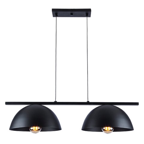 Luminária Pendente Trilho Retro Industrial Montreal para 2 Lâmpadas E27 Bivolt:preto/110v/220v