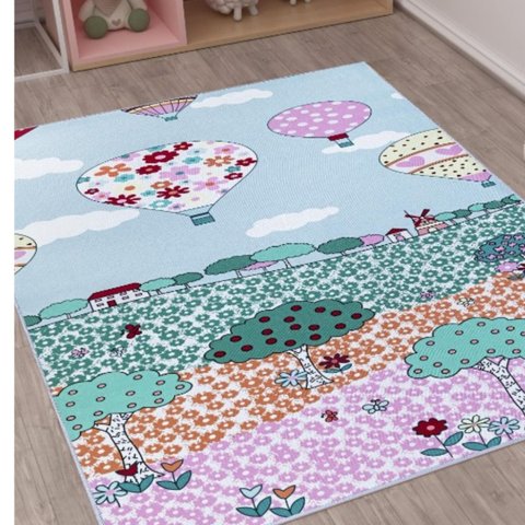 Tapete Infantil 1.00m x 1.40 Antiderrapante Kids Juvenil: Balão