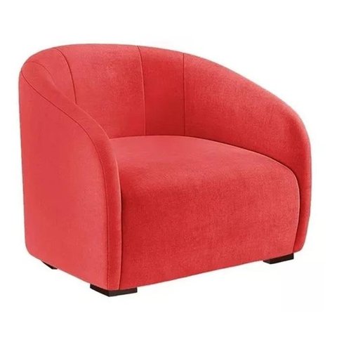 Kit 2 Poltronas Decorativa Julia Suede Vermelho - Lm Decor