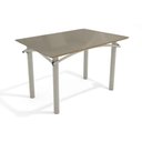 Ver imagem 1 de Mesa de Sala Jantar Elba Tampo Madeirado C/ Vidro 120cm Niquel/freijo Bronze - Kappesberg