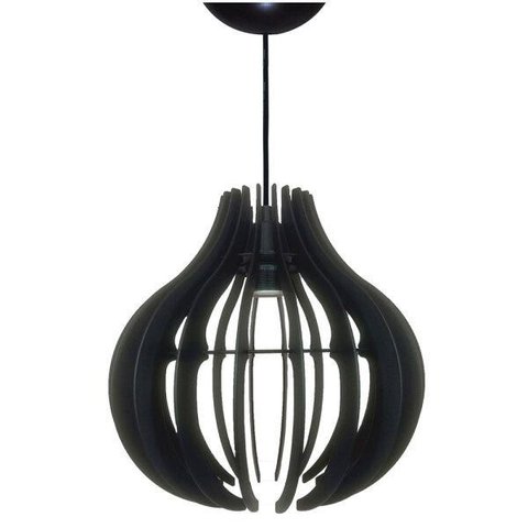 Lustre Luminária Pendente Utron Ana Maria Esfera 3d 30cm E27 - Preto