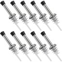 Ver imagem 1 de Kit 10 Bicos Dosador Azeite Inox 2x9,5cm Tampa Plástica Garrafa Vinagre Weck