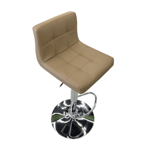 Banqueta Estofada Gomos Confort Base Cromada Nude