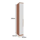 Ver imagem 4 de Guarda Roupa 1 Porta com Prateleira 2450x322mm Setiba Plus Rimo Carvalho/branco