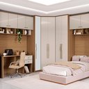 Ver imagem 3 de Guarda Roupa 1 Porta com Prateleira 2450x322mm Setiba Plus Rimo Carvalho/branco