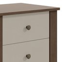 Ver imagem 3 de Mesa de Cabeceira Maggiore 3 Gavetas Imbuia/Off White - Móveis Lopas