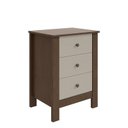 Ver imagem 1 de Mesa de Cabeceira Maggiore 3 Gavetas Imbuia/Off White - Móveis Lopas