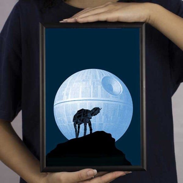Quadro Poster Estrela da Morte - Star Wars - Versão 1 - A4 (21,0 cm x 29,7 cm) - 4