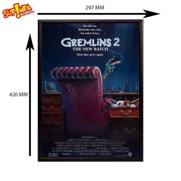 Quadro Poster Gremlins 2: A Nova Turma - Versão 1 - A3 (29,7 cm x 42,0 cm) - 2