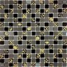 Pastilha De Vidro Preto Cinza E Amarelo 30 X 30 Cm Cp 0175 - 1