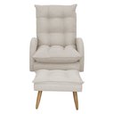 Ver imagem 3 de Poltrona de Amamentação Clarice Giro Balanço Bebê Completo: Linho Areia Escuro