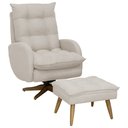 Ver imagem 1 de Poltrona de Amamentação Clarice Giro Balanço Bebê Completo: Linho Areia Escuro