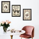 Ver imagem 1 de Kit 3 Quadros Cozinha Country Kitchen 33x24cm - com Vidro:madeira Branca