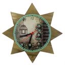 Ver imagem 1 de Relógio de Parede Estrela Floral Verde 35cm - Ateliê Bella Vista