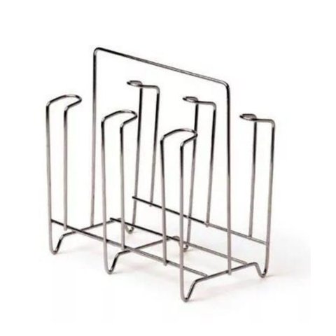 Suporte Porta Copos de Mesa 6 Copos Aço 17,5x11,2 - Prata