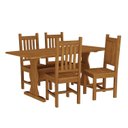 Ver imagem 3 de Conjunto Mesa 120cm x 80cm c/4 Cadeiras Assento Maciço Germany Madeira Maciça Marrom/Mogno Mel