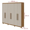 Ver imagem 7 de Guarda Roupa Casal 6 Portas Áries Lopas Amêndoa e Off White