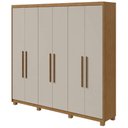 Ver imagem 1 de Guarda Roupa Casal 6 Portas Áries Lopas Amêndoa e Off White