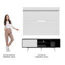 Ver imagem 6 de Rack Madesa Dubai e Painel para Tv até 65 Polegadas com Pés Preto/branco 7709 Cor:preto/branco
