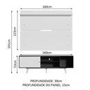 Ver imagem 3 de Rack Madesa Dubai e Painel para Tv até 65 Polegadas com Pés Preto/branco 7709 Cor:preto/branco