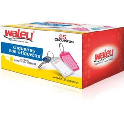 Chaveiro Organizador PLAST Etiquetas Cores Waleu 25UN - 1