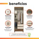 Ver imagem 4 de Guarda Roupas Solteiro 3 Portas 2 Gavetas Temis