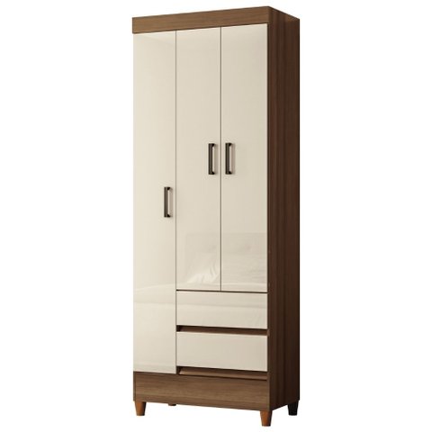 Guarda Roupas Solteiro 3 Portas 2 Gavetas Temis