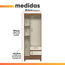 Ver imagem 3 de Guarda Roupas Solteiro 3 Portas 2 Gavetas Temis