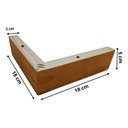 Ver imagem 4 de Kit C/ 4 Pés Cantoneira Lc Madeira 5cm Alt. Cor Mel Mel