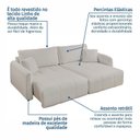Ver imagem 7 de Sofá Retrátil e Reclinável 2 Lugares Linho Eros 226cm Bege Yescasa