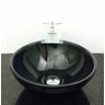 Kit 3 peças cuba louça preta redonda+válvula click+torneira - 1