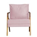 Ver imagem 2 de Poltrona Decorativa Mona Premium Madeira Maciça Linho Rosa